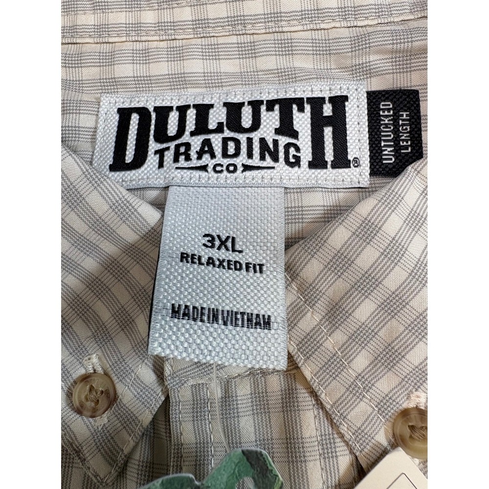 Duluth Men's Whitecap Gray Grid Check Relaxed Fit Shirt NWT 3XL - Picture 5 of 8